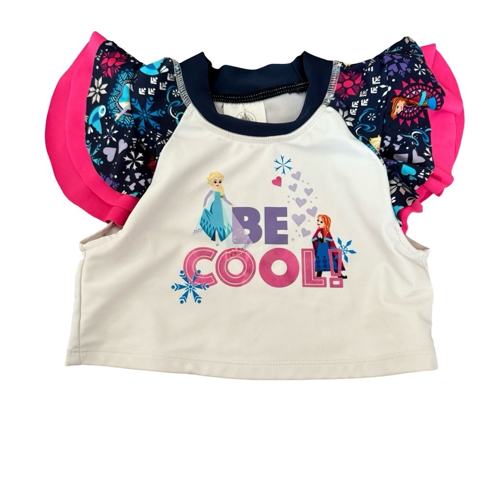 Disney Frozen Girls Rash Guard Swim Top - Size 4T